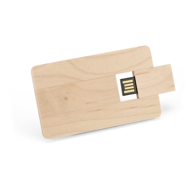 UDP wooden flash drive up to 32GB in card format