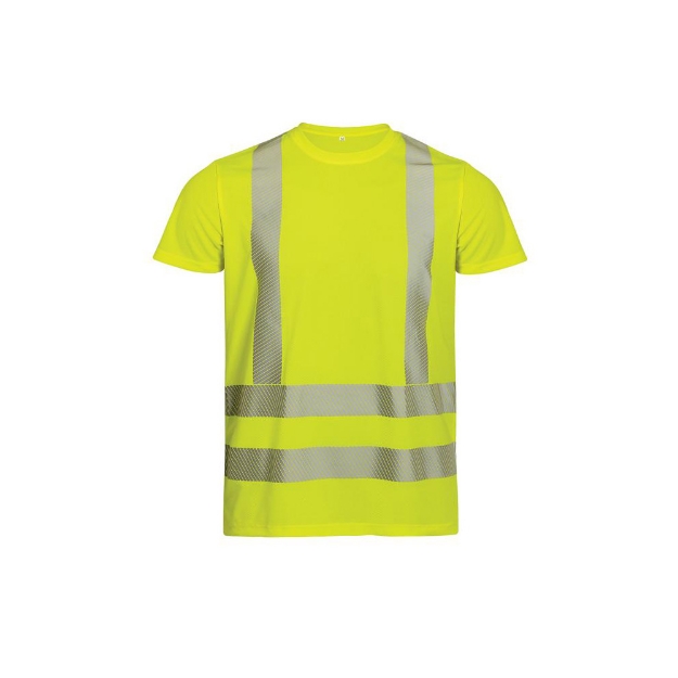 T-shirt fluo 100% polyester with reflecive tapes-PRT130